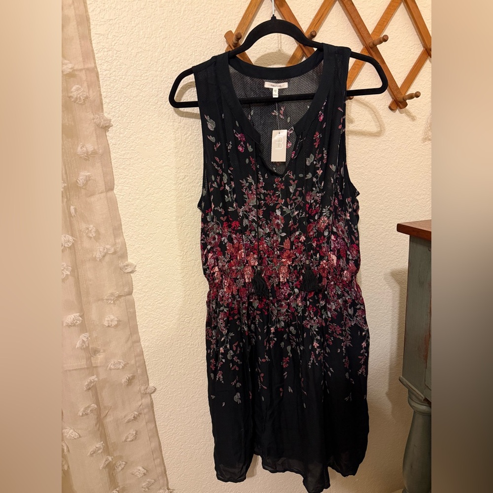Maurices Black and Floral Midi Dress